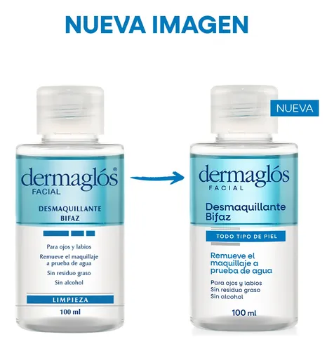 Dermaglós Facial Desmaquillante Bifaz De Ojos Limpiador