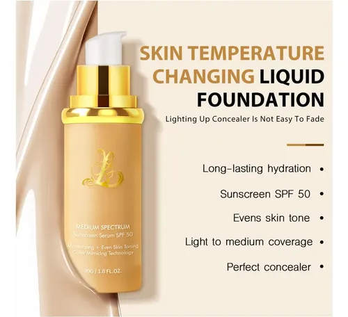 Base Líquida 4 En 1 Cambia Color Spf 50 31 Ml
