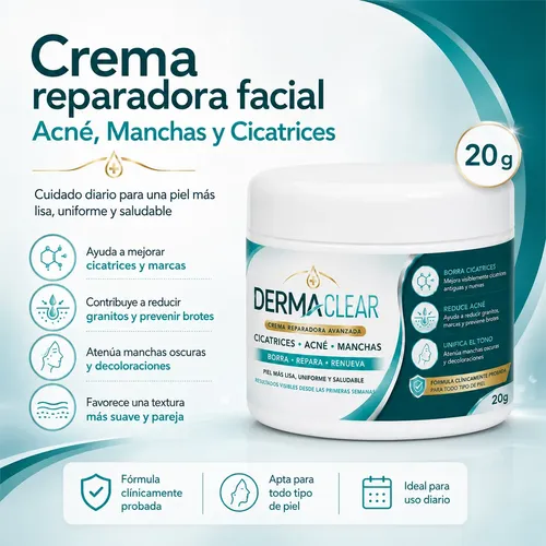 Crema Reparadora Suaviza Textura Acné Manchas Cicatrices