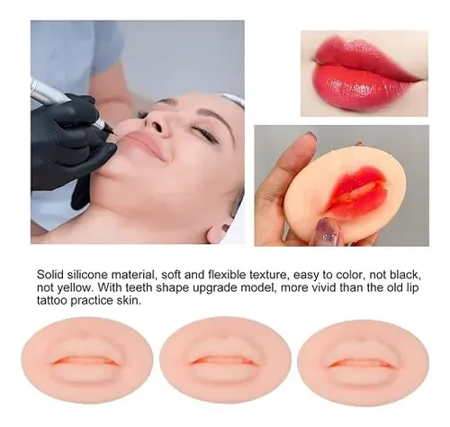 Tattoo Fake Lips 6pcs Tattoo Practice Lips 5d Silicone Lips