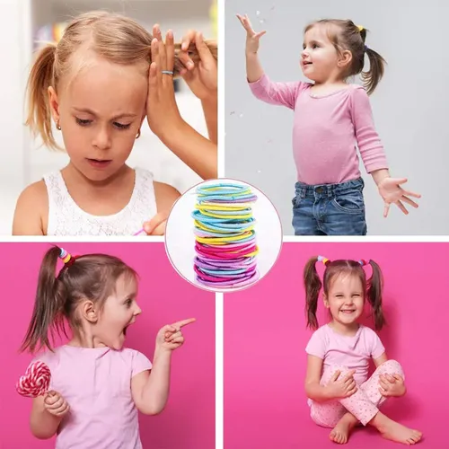 Ligas Para El Cabello Berchaoki 200 Unidades Para Niñas, Ban