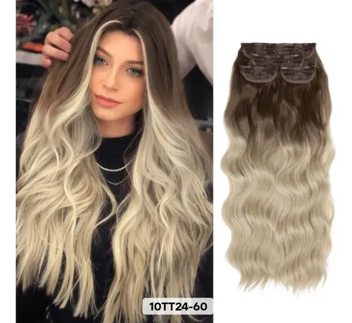 Extensiones De Cabello Set 4 Piezas Simil Natural Color 10tt24-60