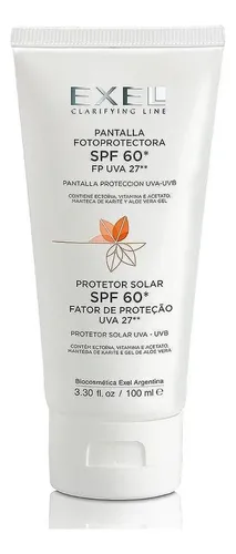 Pantalla Fotoprotectora Spf 60 Fp Uva 27 Exel 100 ml