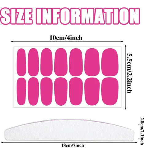 Tiras De Esmalte De Uñas Rosa Kit1 Pink Series 20 Hojas