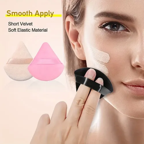 A Esponja De Maquillaje Triangular 3 Piezas Negra Tamaño Z