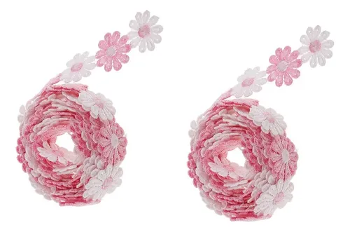 4 Yardas, Rosa, , 25 Mm, Cinta De Encaje De Margarita