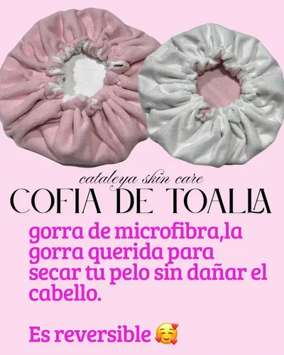 Cofia Microfibra Secado Pelo Rápido Reversible Gorro Toalla