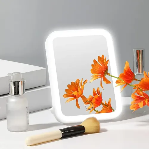 Espejo Maquillaje Led 3 Ajustes De Brillo Con Recargable Usb
