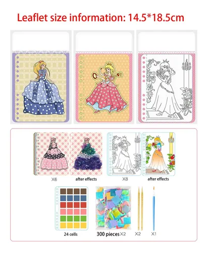 Princesa Cambio Disfraz Pegatinas Niñas Princesa 3 En 1