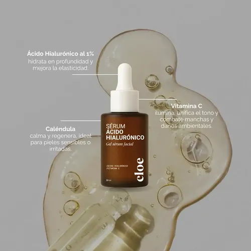 Sérum Facial Ácido Hialurónico y Vitamina C Vegano Cloe 30 ml