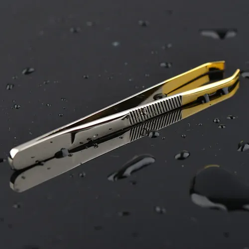 Pinza Para Cejas Curva Portátil Acero Inoxidable