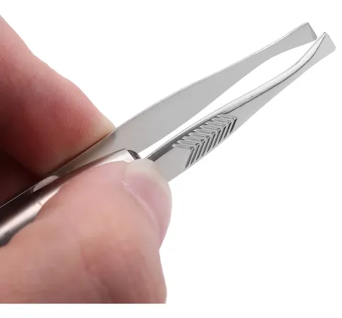 Pinza Para Pestañas Y Cejas De Acero Inoxidable Con Luz Led