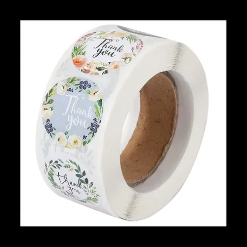 2500 Unidades/rollo De 8 Tipos De Pegatinas Florales De Agra