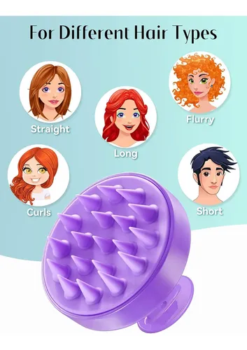 Masajeador Y Exfoliante Para El Crecimiento Del Cabello Purple