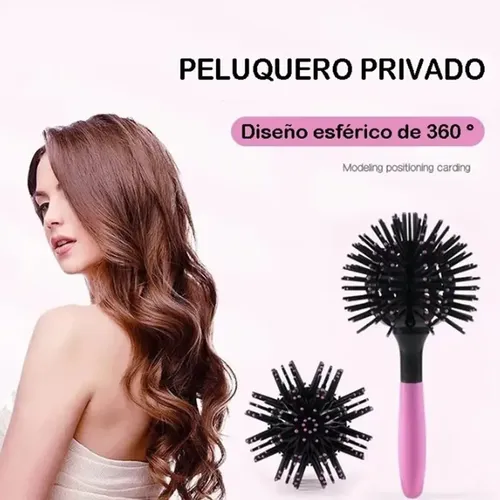Cepillo Esférico Y Arcoíris Rizos Forma F Desenredar Cabello