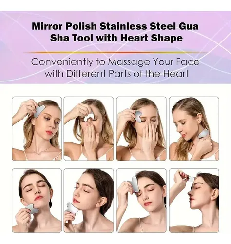 Gua Sha Metal Rojo Facial Y Corporal Masajeador