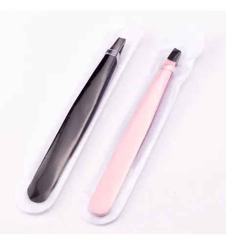 2 Piezas Pinzas Profesionales Cejas Slanted Removedor De