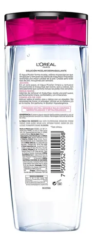 Loreal Agua Micelar Bifasica Desmaquilla A Prueba Agua 200ml