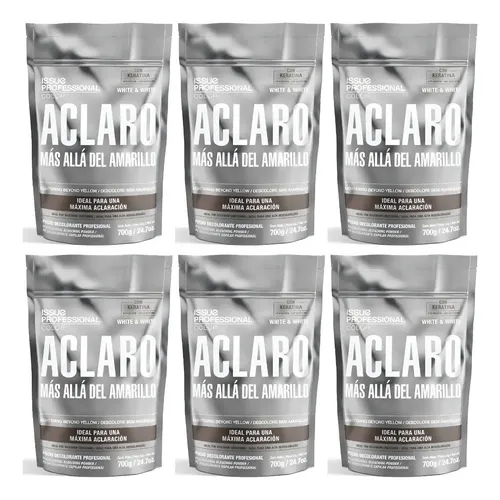 Kit X 6 Polvo Decolorante White And White Issue X 700 Gr