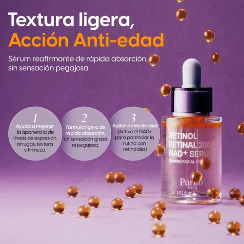 Purito Serum Facial Retinol+retinal 2000 Nad+ Firming Facial Mixta Día/noche