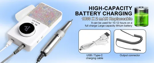 Lima Uñas Sg711 45000rpm Recargable Portátil Quitar Uñas