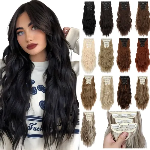 Extensiones De Cabello Cortina Con Clip Onduladas – 4 A