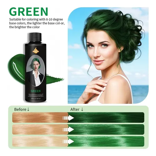 Tinte Semipermanente Para Cabello 268 Ml Green