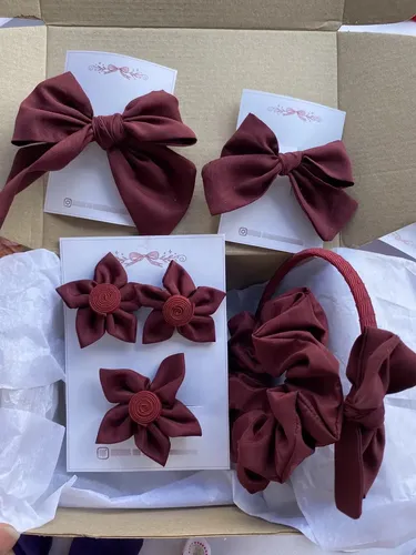 Set Escolar De Accesorios De Cabello Hebillas, Moños, Vincha