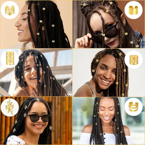 48 Piezas De Abalorios For Trenzas De Cabello,