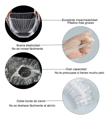 Gorro De Ducha Desechable Impermeable 100 Piezas