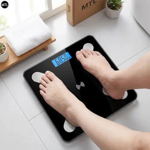 Balanza Digital Baño Bluetooth 180kg Vidrio Encendido Autom