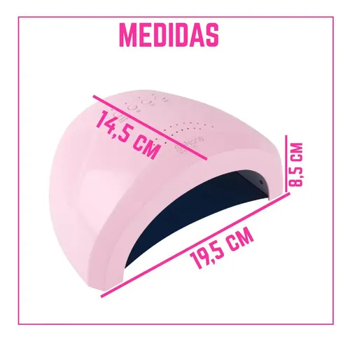 Cabina Uv Led Sun 48w Uñas Esculpidas Gelificadas Semipermanentes Gel Secado Uv Omshop Color Rosa
