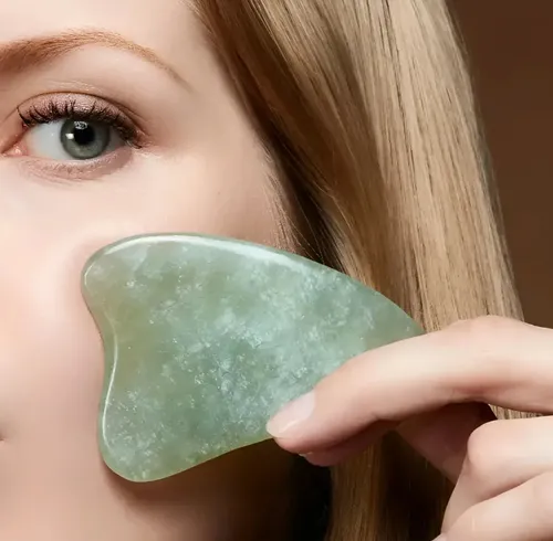 Jade Roller Masajeador Facial Y Piedra Gua Sha Original Set