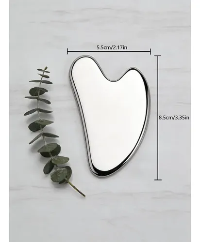 Masajeador Facial Gua Sha Acero Inoxidable Corazón