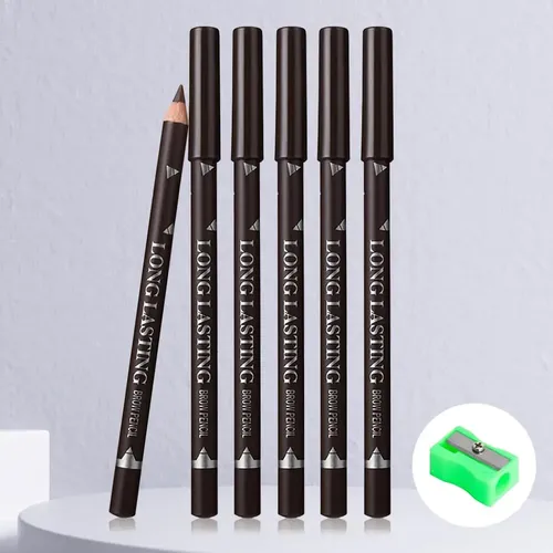 6 Lápices De Cejas Y Delineador De Ojos Marrón