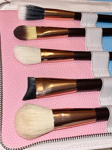 Set De 10 Brochas Maquillaje Kabuki Profesional + Estuche
