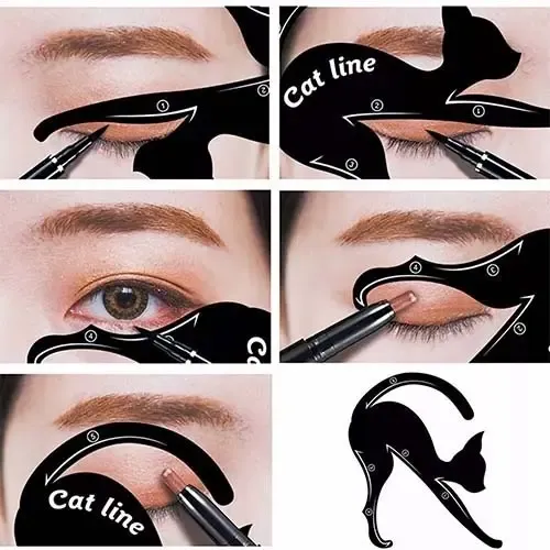 Plantilla Stencil para Delineado de Ojos en Forma de Gato, Pack con 2, de Cat Line