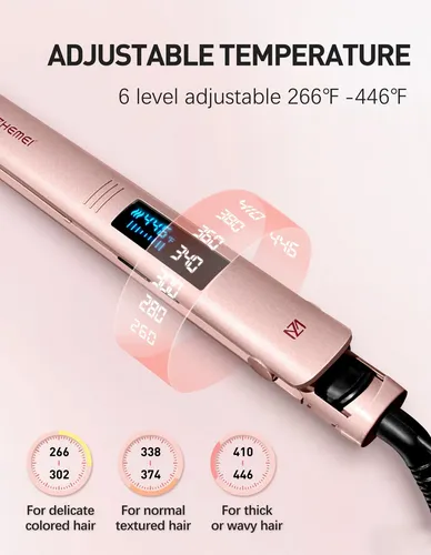 Plancha Alisadora De Pelo Zm Zhemei De 1 Pulgada Con Pantall
