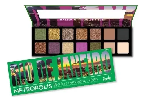 Paleta De Sombras Rude Metropolis Rio De Janeiro 14 Colores