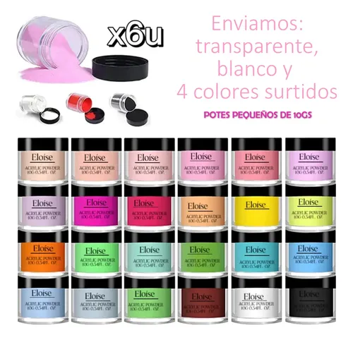 Kit Completo Uñas Acrilicas Polimero Monómero Moldes Pincel