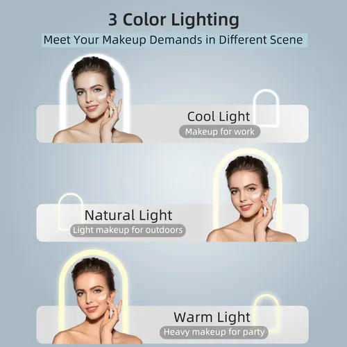 Espejo Maquillaje Funtouch Luz Led Recargable 10x Blanco