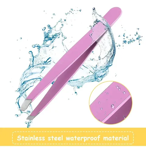 Maitys 16 Piezas Pinzas De Cejas Inclinadas Acero Inoxidable