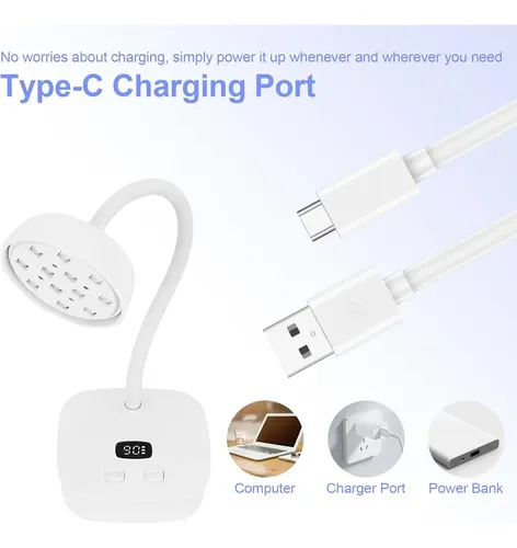 Lámpara Uv Led Recargable Con Sensor Y Temporizador