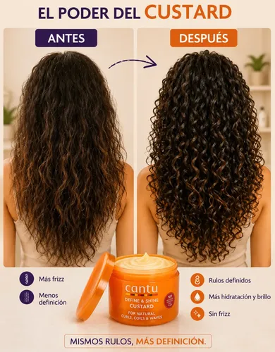 Gel Crema Custard Cantu Definición Shea Butter+ Peine Rizos