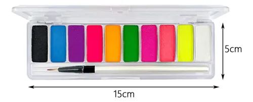 Su Face Body Paint Glow In The Dark Palette Con Color Negro