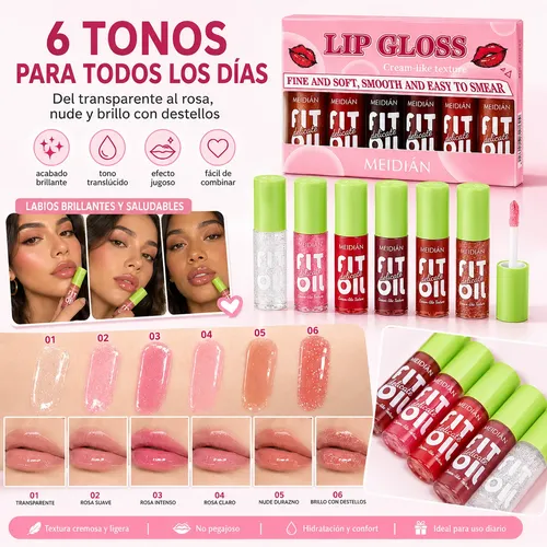 Set De Cuidado Labial Hidratante Glossy Liquid Lip Oil