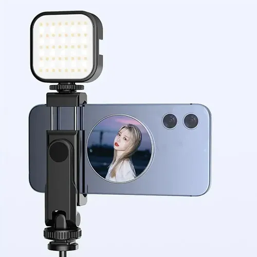 Espejo De Selfie Compacto Con Adhesivo Para Vlog Y Teléfono