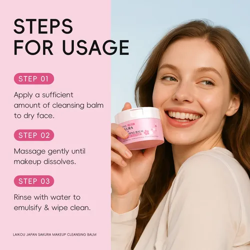 Bálsamo Limpiador De Maquillaje Laikou Sakura 100 G Que Limp Normal Día/noche