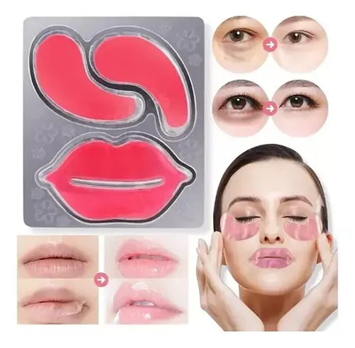 Set Parche Para Labios Y Arrugas Ojeras Colageno Hidratante