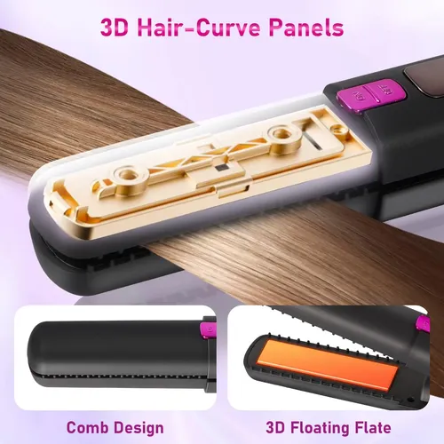 Plancha De Pelo Nsyee 2 En 1 De Cerámica Inalámbrica 4500 Ma